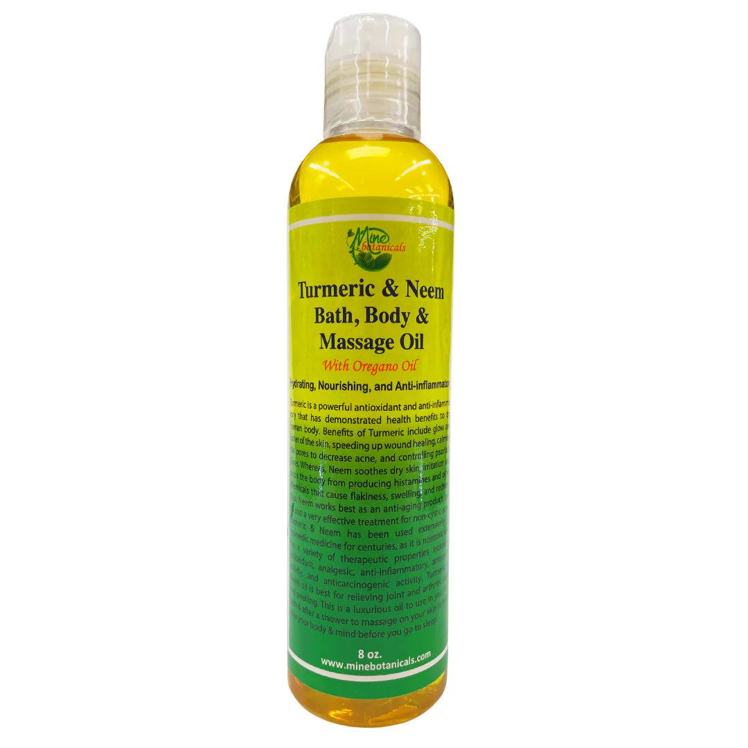 Turmeric & Neem Bath, Body & Massage oil 8oz